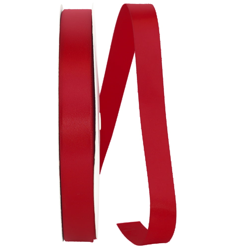 JAM Paper Satin Double Face Scarlet Polyester Ribbon, 3600" x 0.87"
