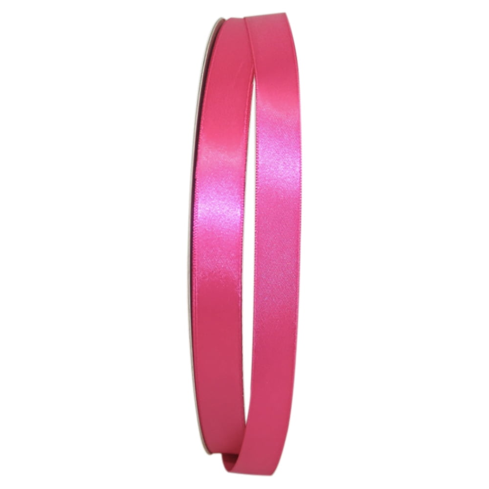 JAM Paper Satin Double Face Shocking Pink Polyester Ribbon, 3600" x 0.62"