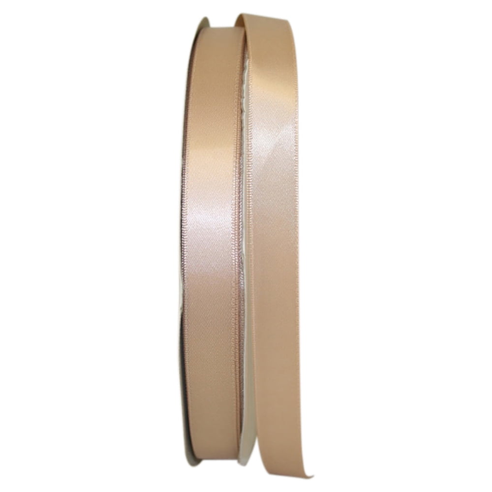JAM Paper Satin Double Face Tan Polyester Ribbon, 3600" x 0.62"