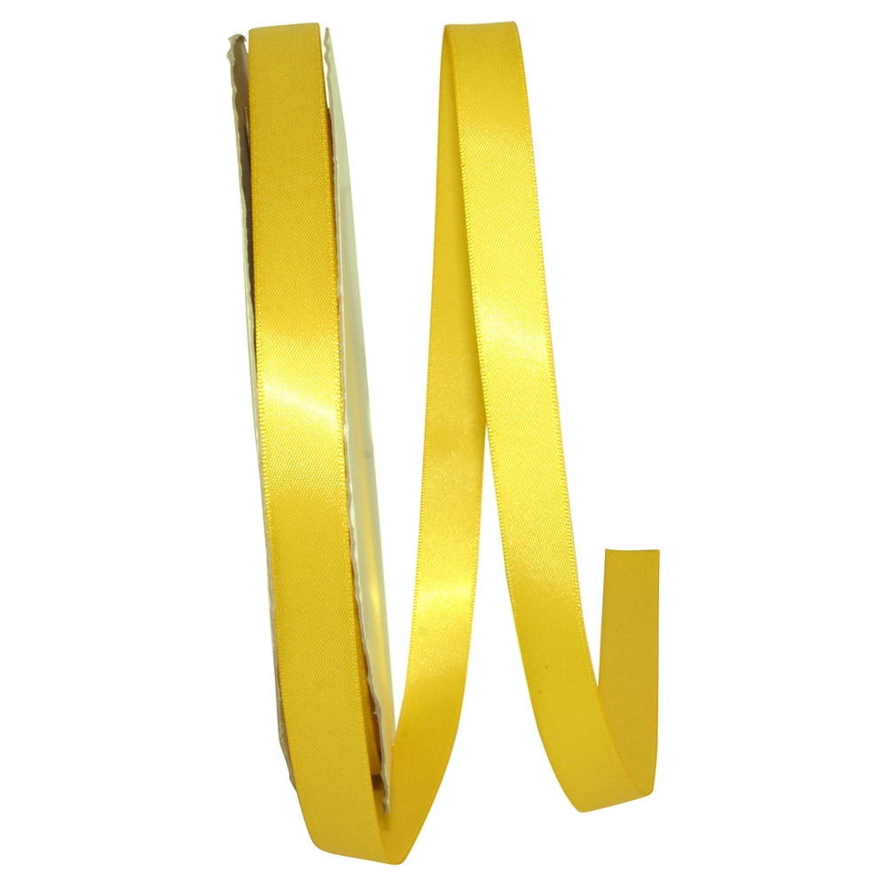 JAM Paper Satin Double Face Yellow Polyester Ribbon, 3600" x 0.62"