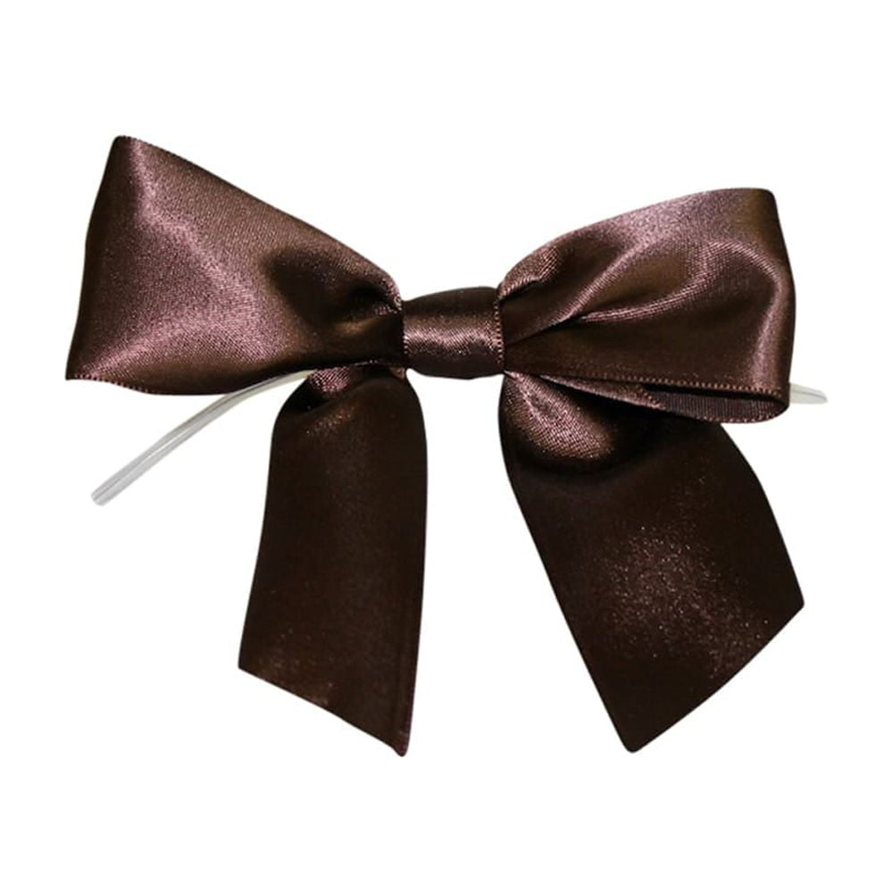 Ivory Satin Twist Tie Bows - 1.5 Inch - Pack of 50, JAM Paper Decorations