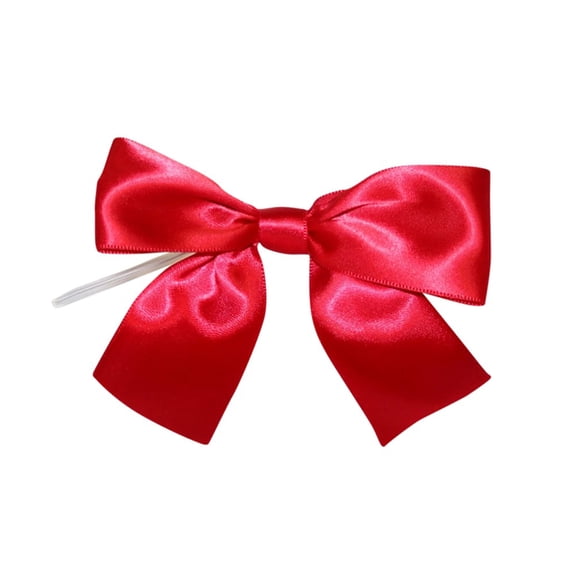 JAM Paper Satin Twist Tie Bows, Red, 1.5 in, 50/Pack
