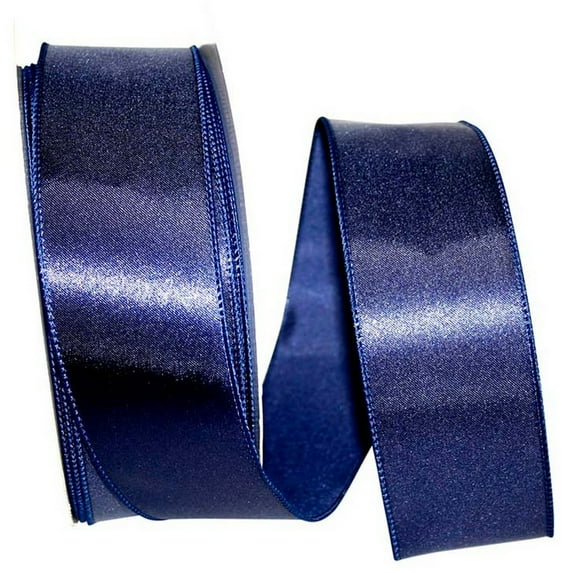 JAM Paper Satin Wired Edge Ribbon, 2.5 In x 50 Yds, 2/Pack, Purple