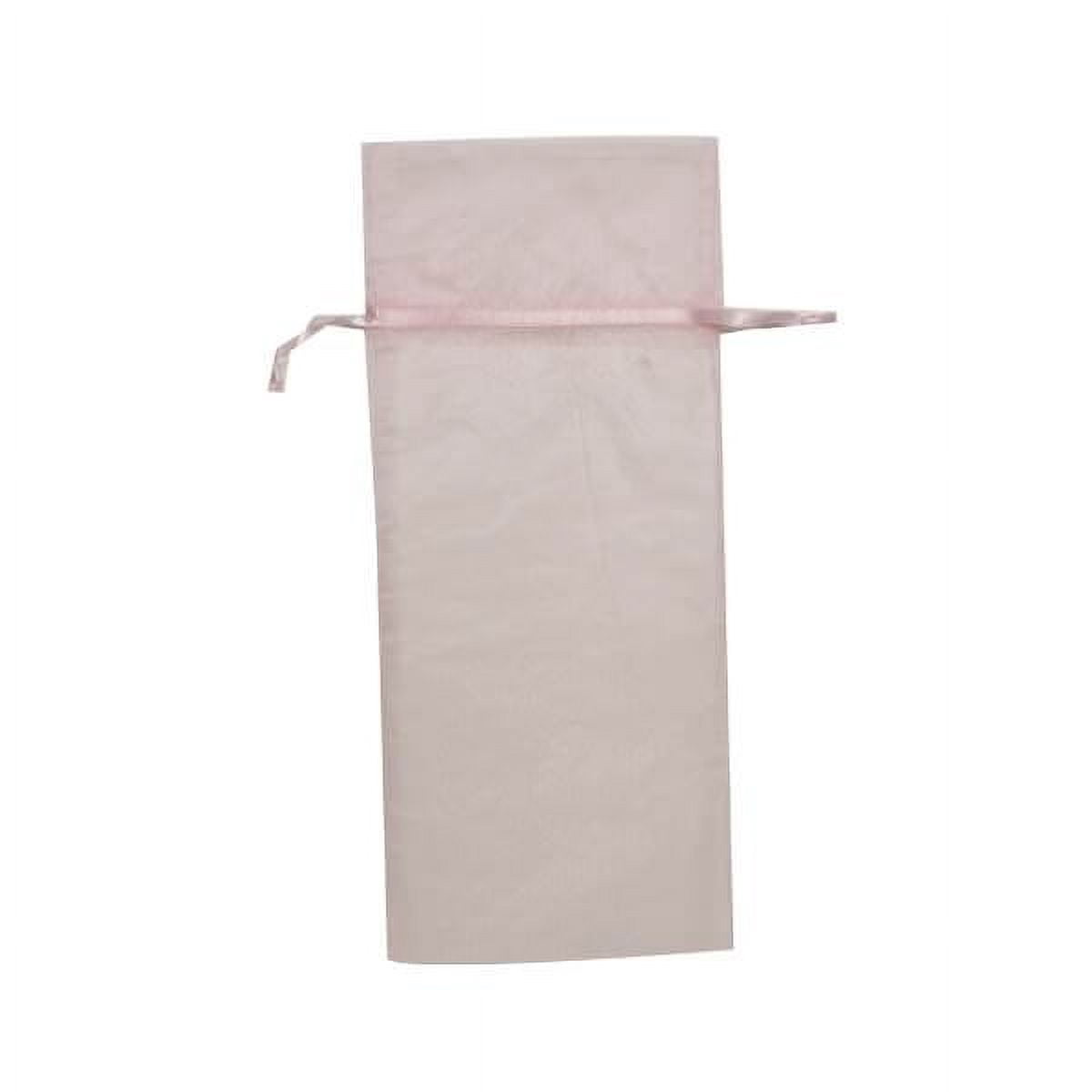 JAM Paper Sheer Wine Bags, 6 x 14, Baby Pink, 12/Pack