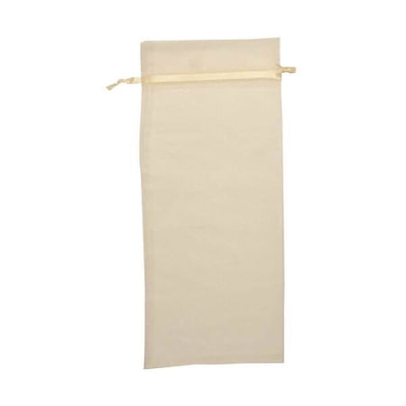 JAM Paper Sheer Wine Bags, 6 x 14, Ivory, 1/Pack