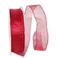 thumbnail image 1 of JAM Paper Sheer Wired Ribbon, 1.5 In x 50 Yards, 2/Pack, Rose Red, 1 of 1