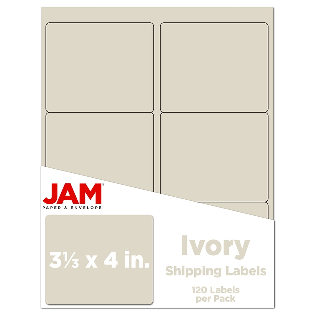JAM Paper Shipping Address Labels, Large, 3 1/3 x 4, Ivory, 120/Pack