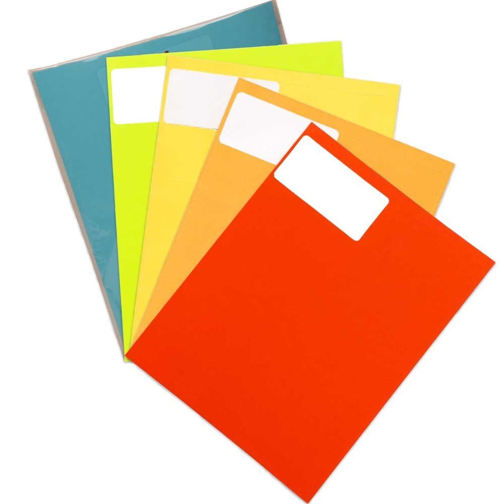 JAM Paper Shipping Address Labels, Standard Mailing, 2 x 4, Assorted Colors, 600/Pack
