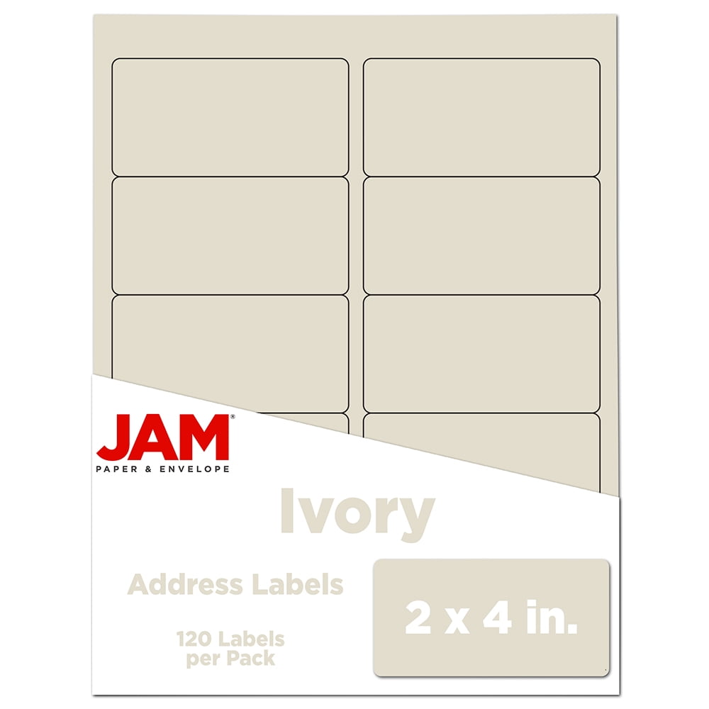 JAM Paper Shipping Address Labels, Standard Mailing, 2 x 4, Ivory, 120 per Pack