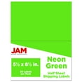 thumbnail image 1 of JAM Paper Shipping Labels, Half Page, 5 1/2 x 8 1/2, Neon Green, 50 per Pack, 1 of 5