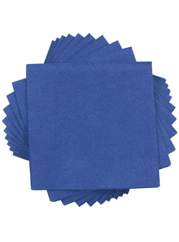 JAM Paper Small Beverage Napkins, 5 x 5, Blue, 250/Pack