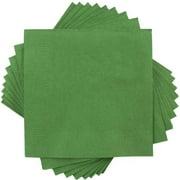 JAM Paper Small Beverage Napkins, 5 x 5, Green, 40/Pack