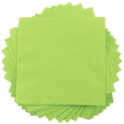 JAM Paper Small Beverage Napkins, 5 x 5, Lime Green, 40/Pack