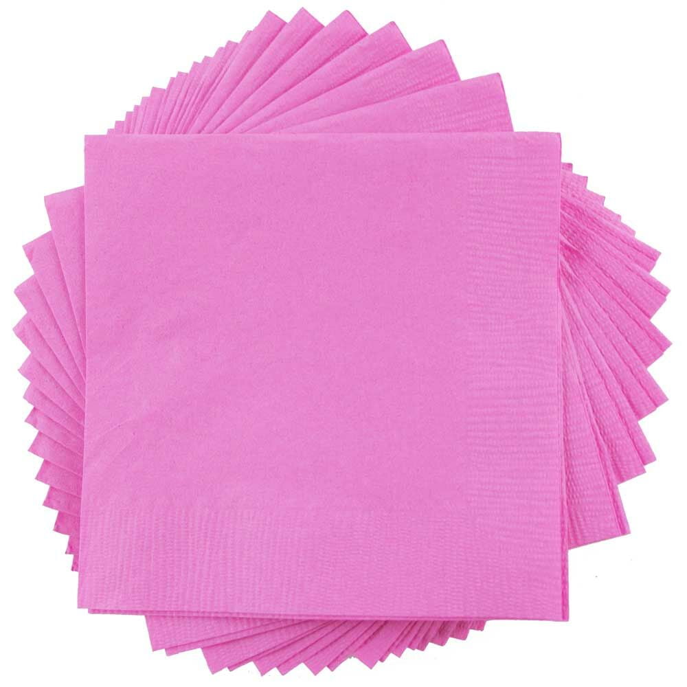 JAM Paper Small Beverage Napkins, 5 x 5, Pink, 40/Pack