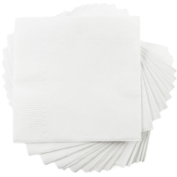 JAM Paper Small Beverage Napkins, 5 x 5, White, 250/Pack