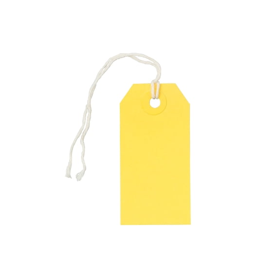 JAM Paper® Small Gift Tags, 3-1/4" x 1-9/16", Yellow, Pack Of 10 Tags