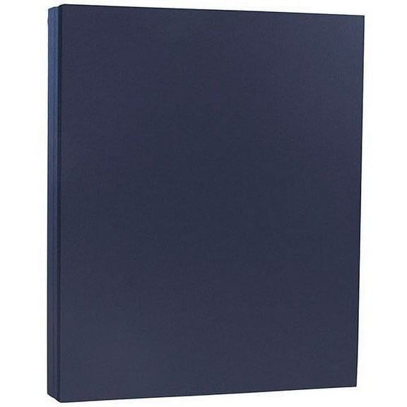 JAM Paper Solid Colors, 8 1/2 x 11, Navy Blue, 100lb, 250 Per Pack