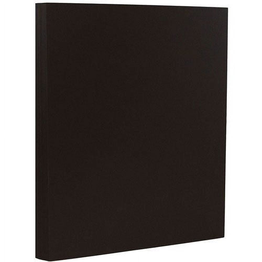 JAM Paper Solid Colors, 8 1/2 x 11, Smooth Black, 100lb, 250 per Pack