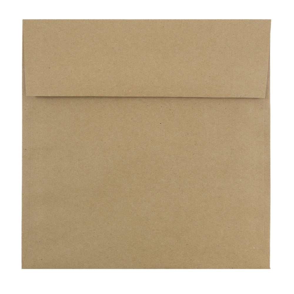 JAM Paper Square Envelopes, 8.5 x 8.5, Brown Kraft, 50 per Pack