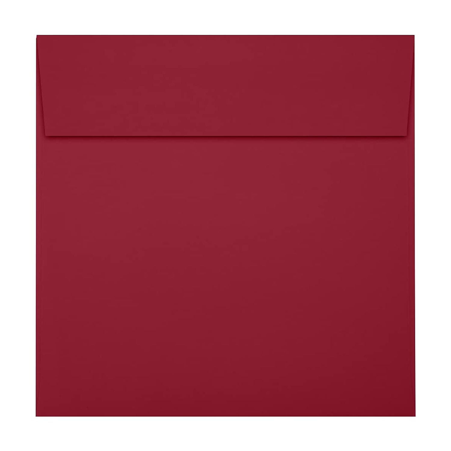 JAM Paper Square Envelopes Peel & Press Garnet 6 x 6 50 Pack (8525-101-50)