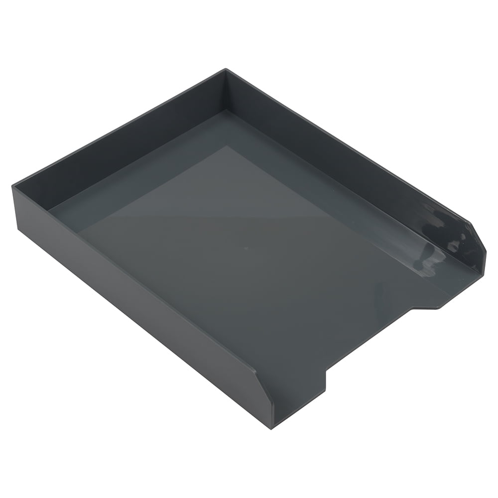 JAM Paper Stackable Paper Trays, Grey, 9.75 x 12.5, 1 per Pack