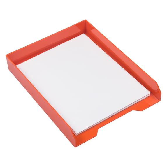 JAM Paper Stackable Paper Trays, Orange, Desktop Document, Letter & File Organizer Tray, Sold Individually