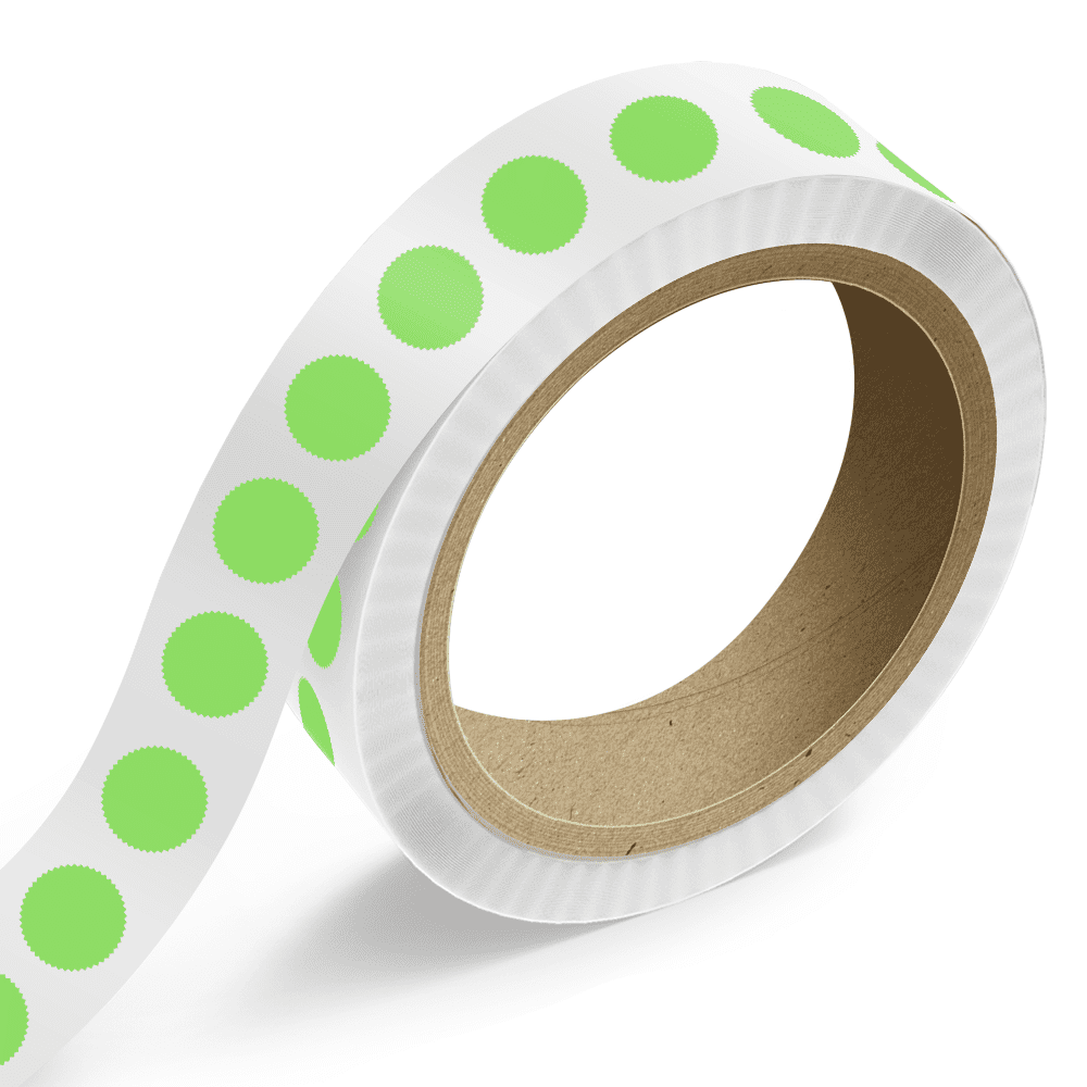 JAM Paper Standard Label Rolls, Burst, 1.875 Inch Seal, Neon Green, 125 Labels/Roll