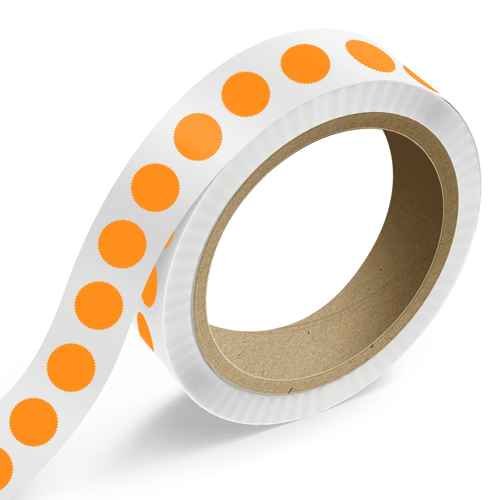 JAM Paper Standard Label Rolls, Burst, 1.875 Inch Seal, Neon Orange, 125 Labels/Roll