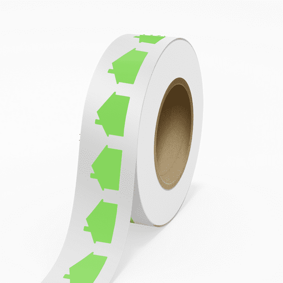 JAM Paper Standard Label Rolls, House Shaped, 1 7/8 x 2 7/8, Neon Green, 125 Labels/Roll