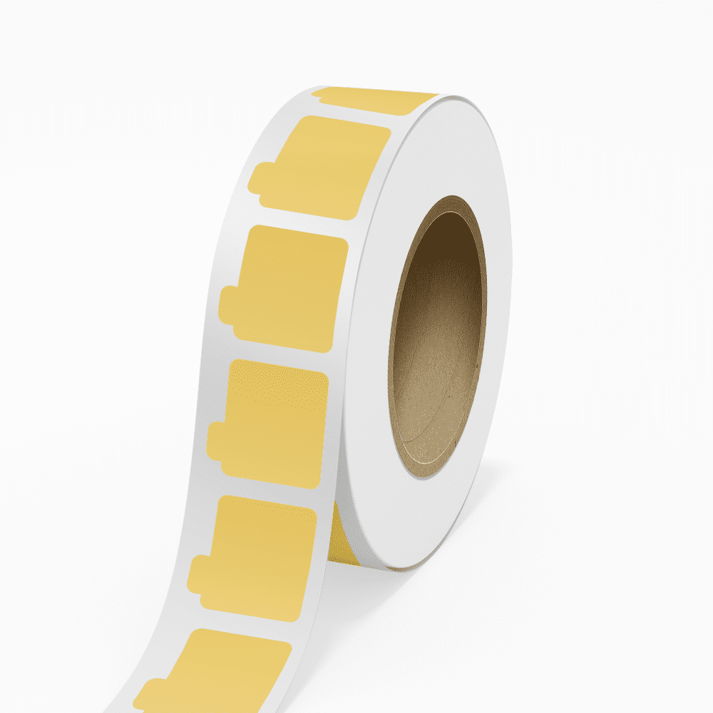JAM Paper Standard Label Rolls, Lip Balm, 2 1/8 x 2 1/8, Gold Metallic Foil, 125 Labels/Roll