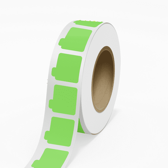 JAM Paper Standard Label Rolls, Lip Balm Tube Stickers, 2 1/8 x 2 1/8, Neon Green, 125 Labels/Roll