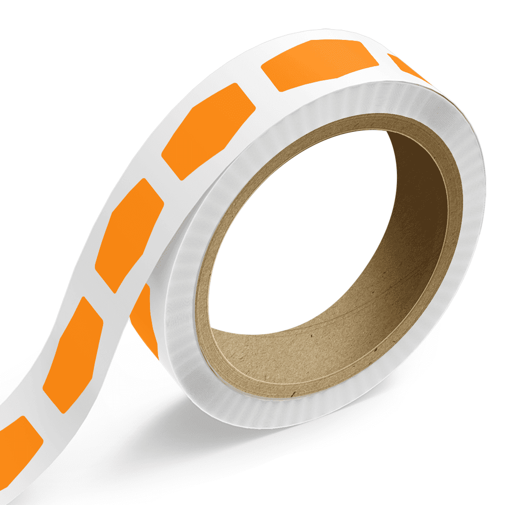 JAM Paper Standard Label Rolls, Marquis Shaped, 1 7/8 x 3 15/32, Neon Orange, 125 Labels/Roll