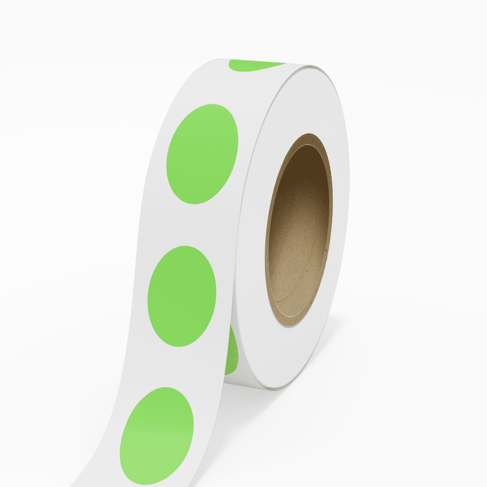 JAM Paper Standard Label Rolls, Oval, 1 1/2 x 2 1/2, Neon Green, 125 Labels/Roll