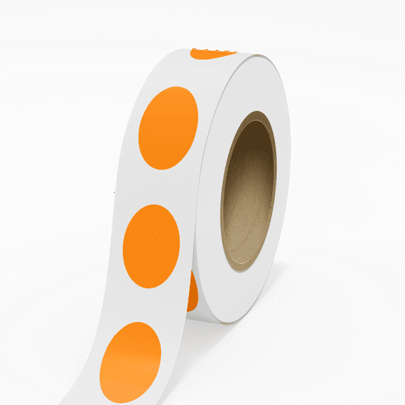 JAM Paper Standard Label Rolls, Oval, 1 1/2 x 2 1/2, Neon Orange, 125 Labels/Roll