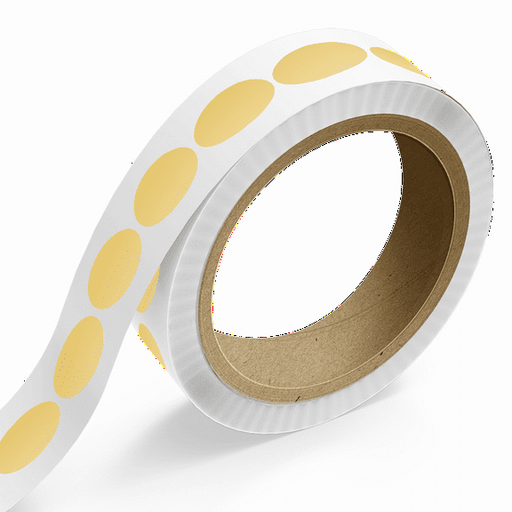 JAM Paper Standard Label Rolls, Oval, 1 x 2, Gold Metallic Foil, 125 Labels/Roll