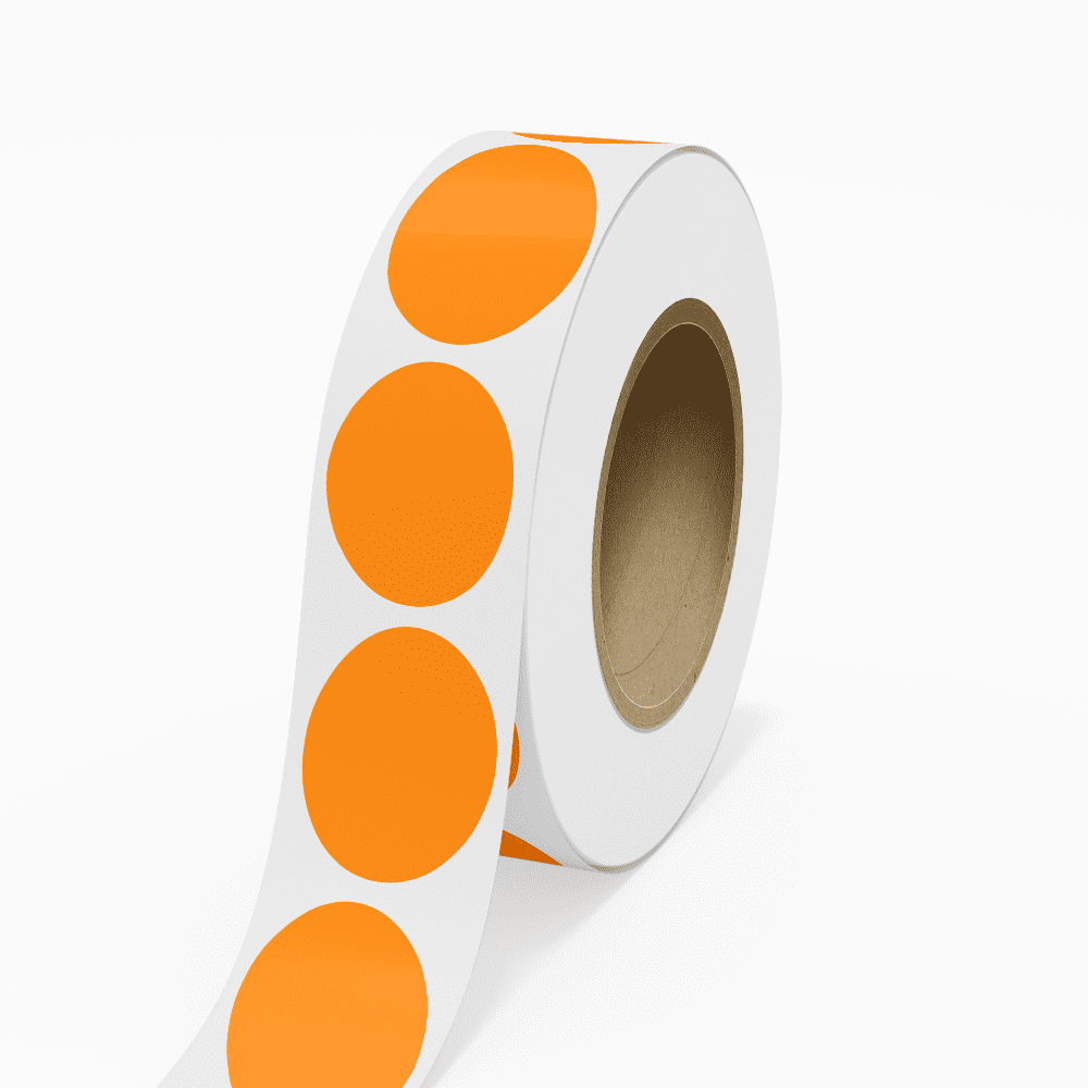 JAM Paper Standard Label Rolls, Oval, 2 7/8 x 3 3/4, Neon Orange, 125 Labels/Roll