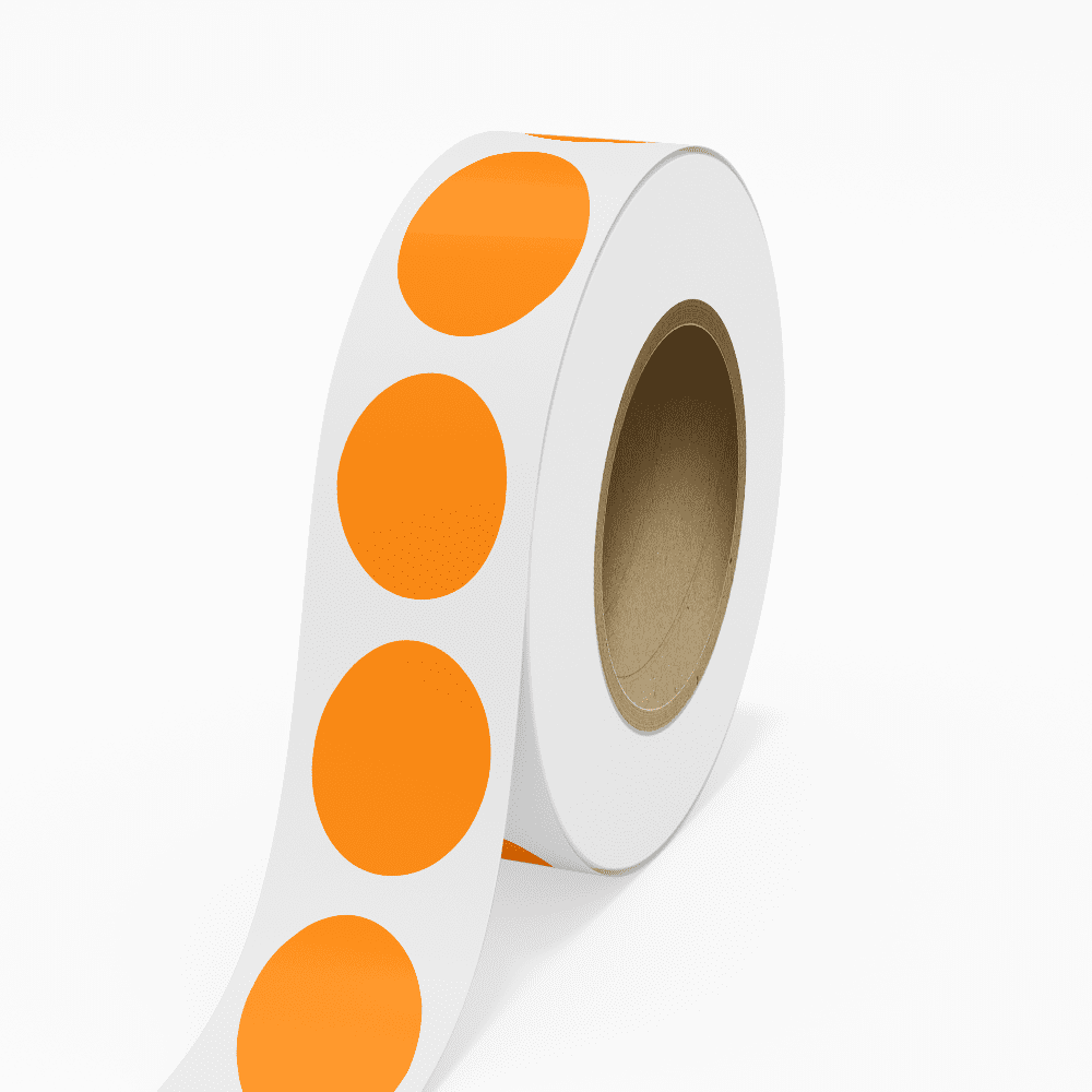 JAM Paper Standard Label Rolls, Oval, 2 x 3, Neon Orange, 125 Labels/Roll