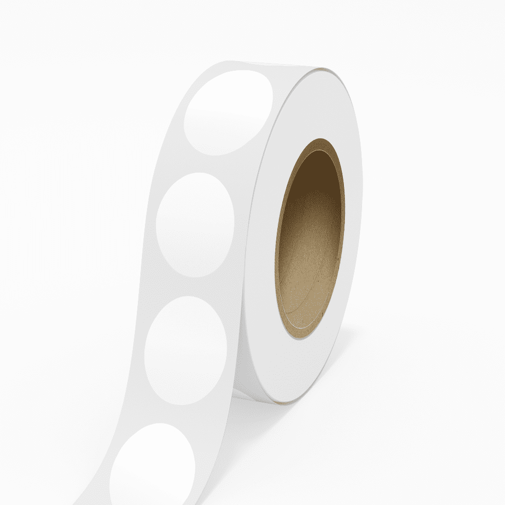 JAM Paper Standard Label Rolls, Oval, 2 x 3, White Glossy, 125 Labels/Roll