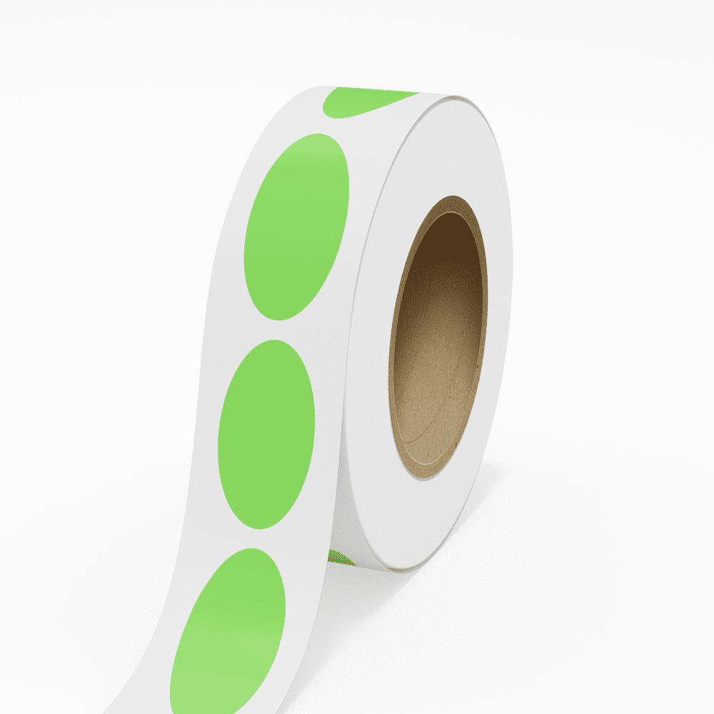 JAM Paper Standard Label Rolls, Oval, 2 x 4, Neon Green, 125 Labels/Roll