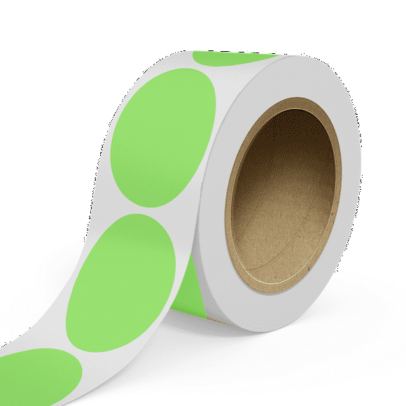 JAM Paper Standard Label Rolls, Oval, 4 x 6, Neon Green, 125 Labels/Roll