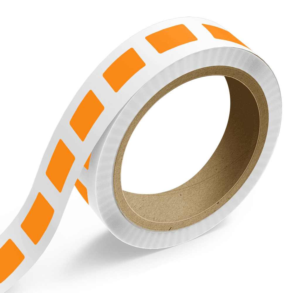 JAM Paper Standard Label Rolls, Rectangle, 1 1/2 x 2 1/2, Neon Orange, 125 Labels/Roll