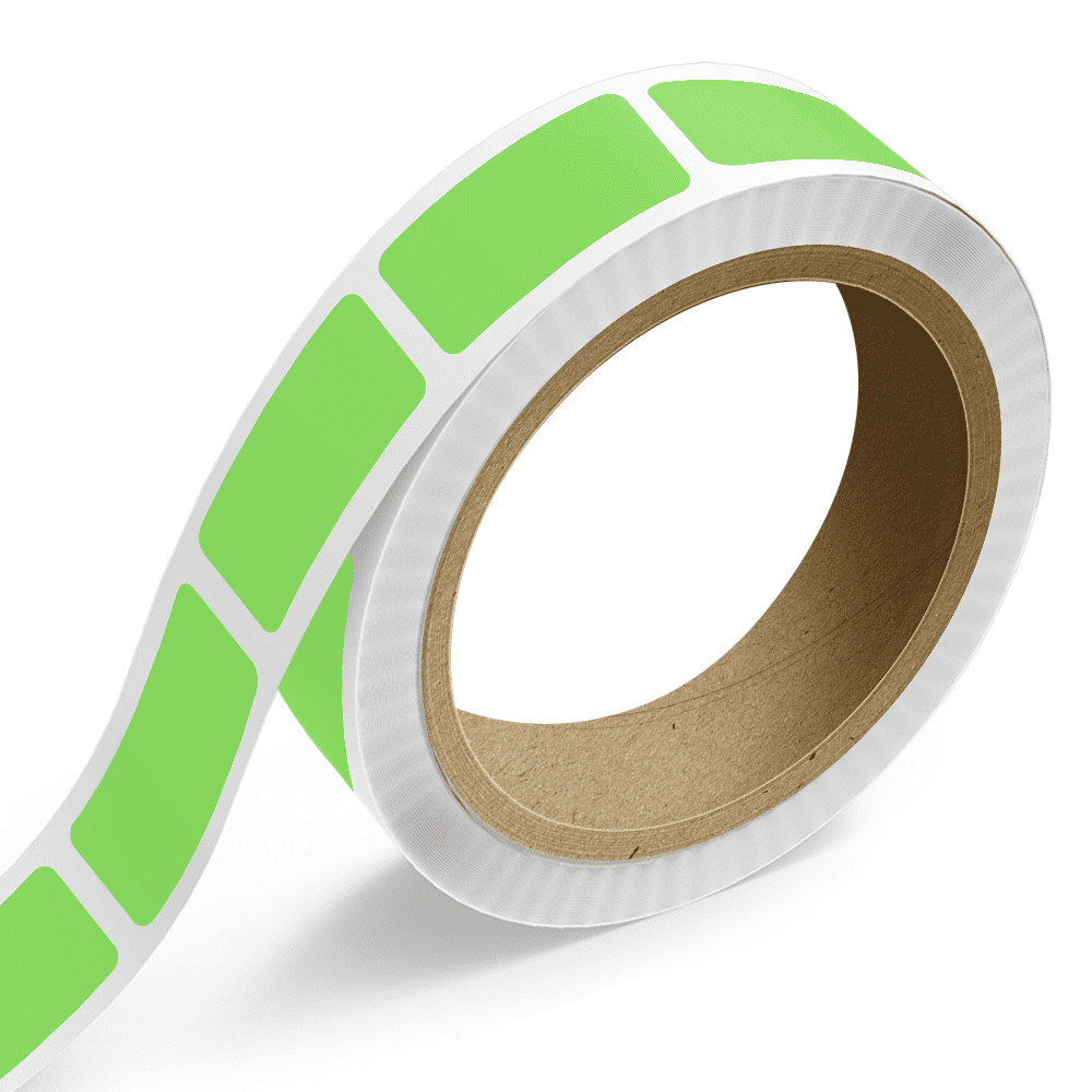 JAM Paper Standard Label Rolls, Rectangle, 1 1/2 x 2, Neon Green, 125 Labels/Roll