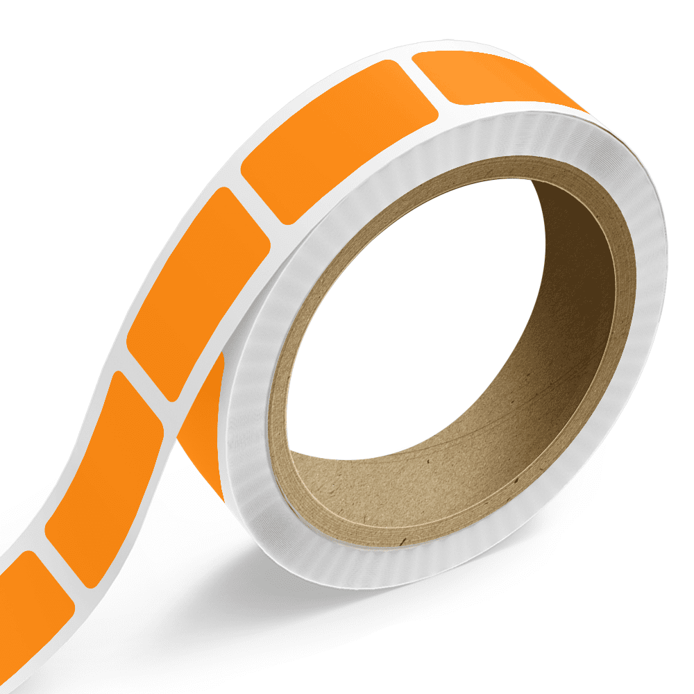 JAM Paper Standard Label Rolls, Rectangle, 1 1/2 x 2, Neon Orange, 125 Labels/Roll