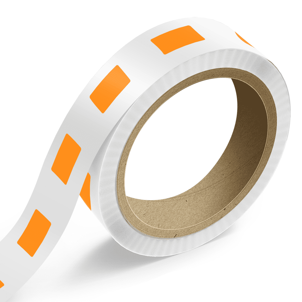 JAM Paper Standard Label Rolls, Rectangle, 1 1/2 x 3, Neon Orange, 125 Labels/Roll