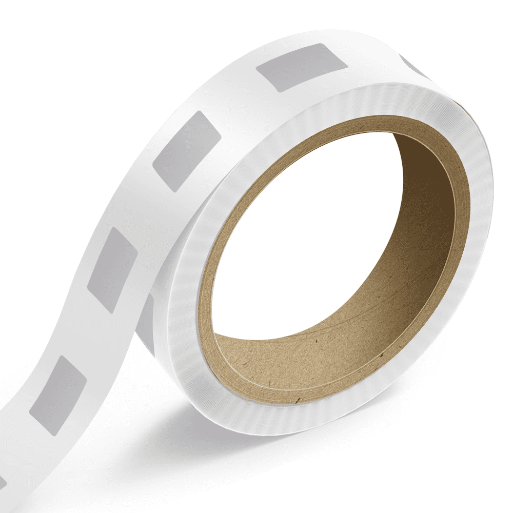 JAM Paper Standard Label Rolls, Rectangle, 1 1/2 x 3, Silver Metallic Foil, 125 Labels/Roll