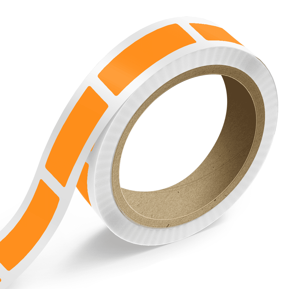 JAM Paper Standard Label Rolls, Rectangle, 1 1/2 x 5, Neon Orange, 125 Labels/Roll