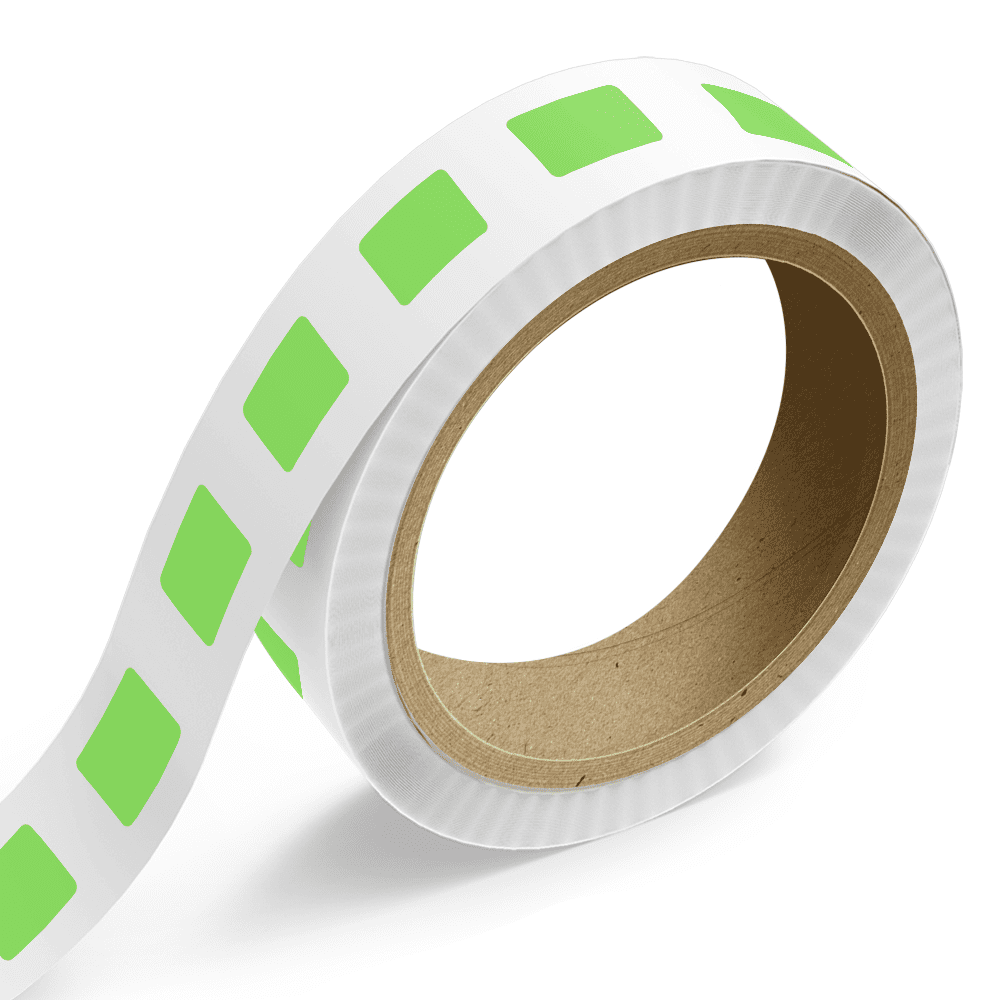 JAM Paper Standard Label Rolls, Rectangle, 1 1/4 x 1 3/4, Neon Green, 125 Labels/Roll