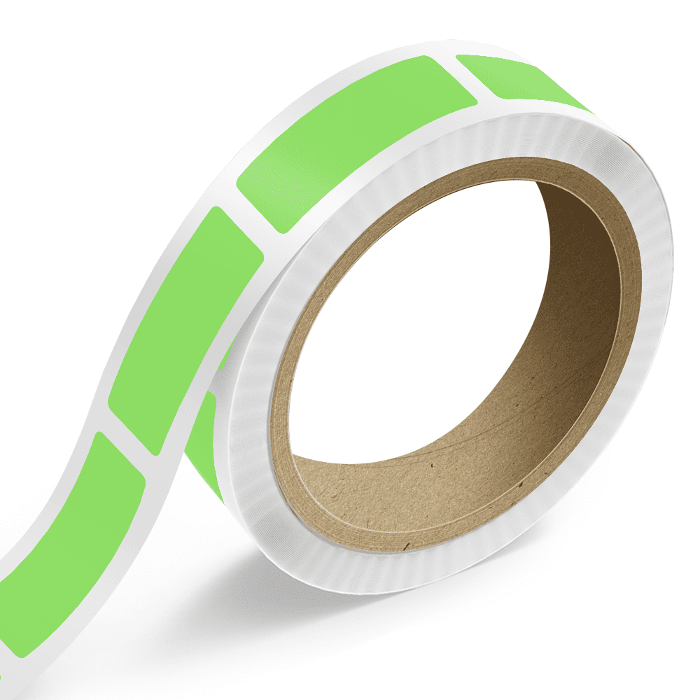 JAM Paper Standard Label Rolls, Rectangle, 1 1/4 x 3 1/2, Neon Green, 125 Labels/Roll