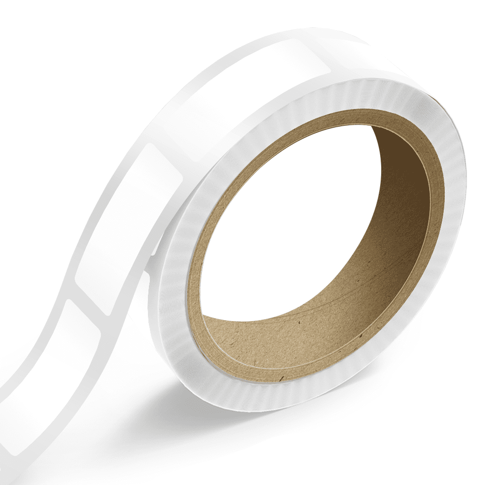 JAM Paper Standard Label Rolls, Rectangle, 1 1/4 x 3 1/2, White Glossy, 125 Labels/Roll