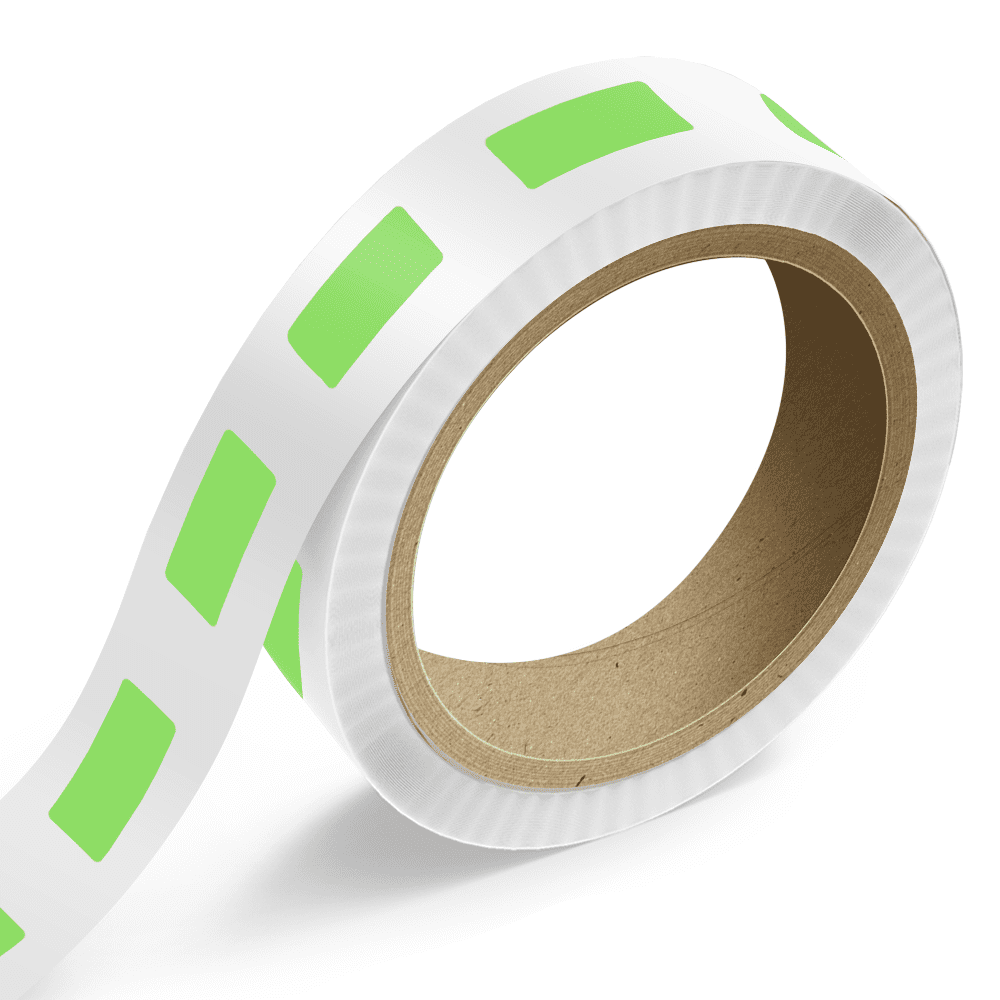 JAM Paper Standard Label Rolls, Rectangle, 1 1/4 x 3, Neon Green, 125 Labels/Roll